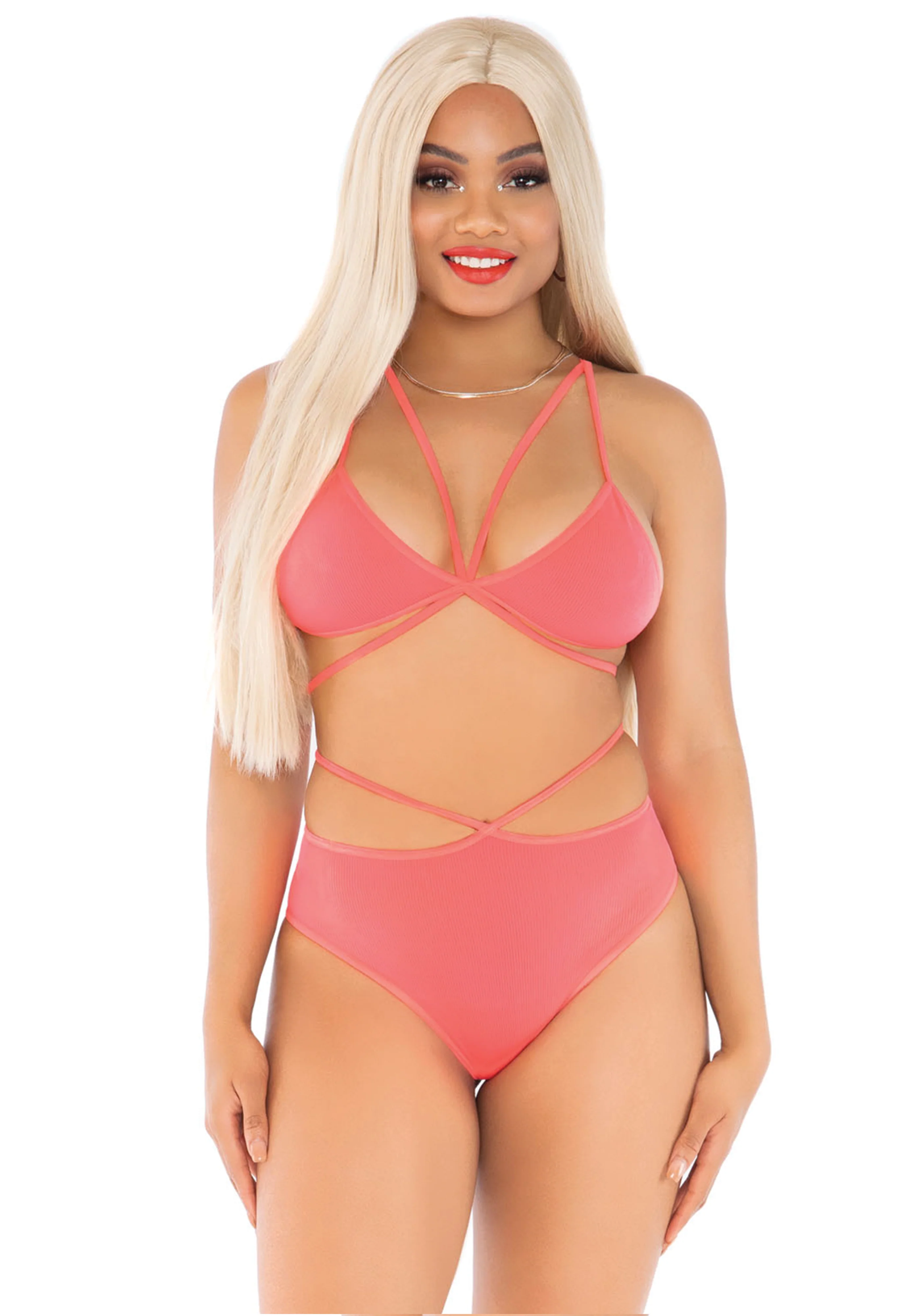 Cage Strap Bra Top and Brazilian Briefs - Image 2