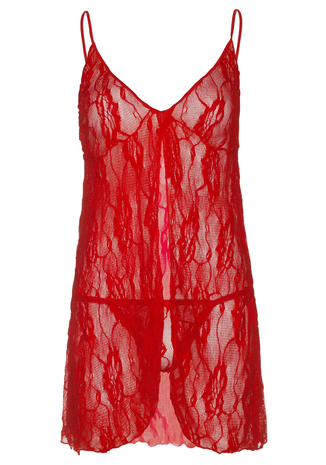 Plus Romantic Lace Babydoll with String - Image 2