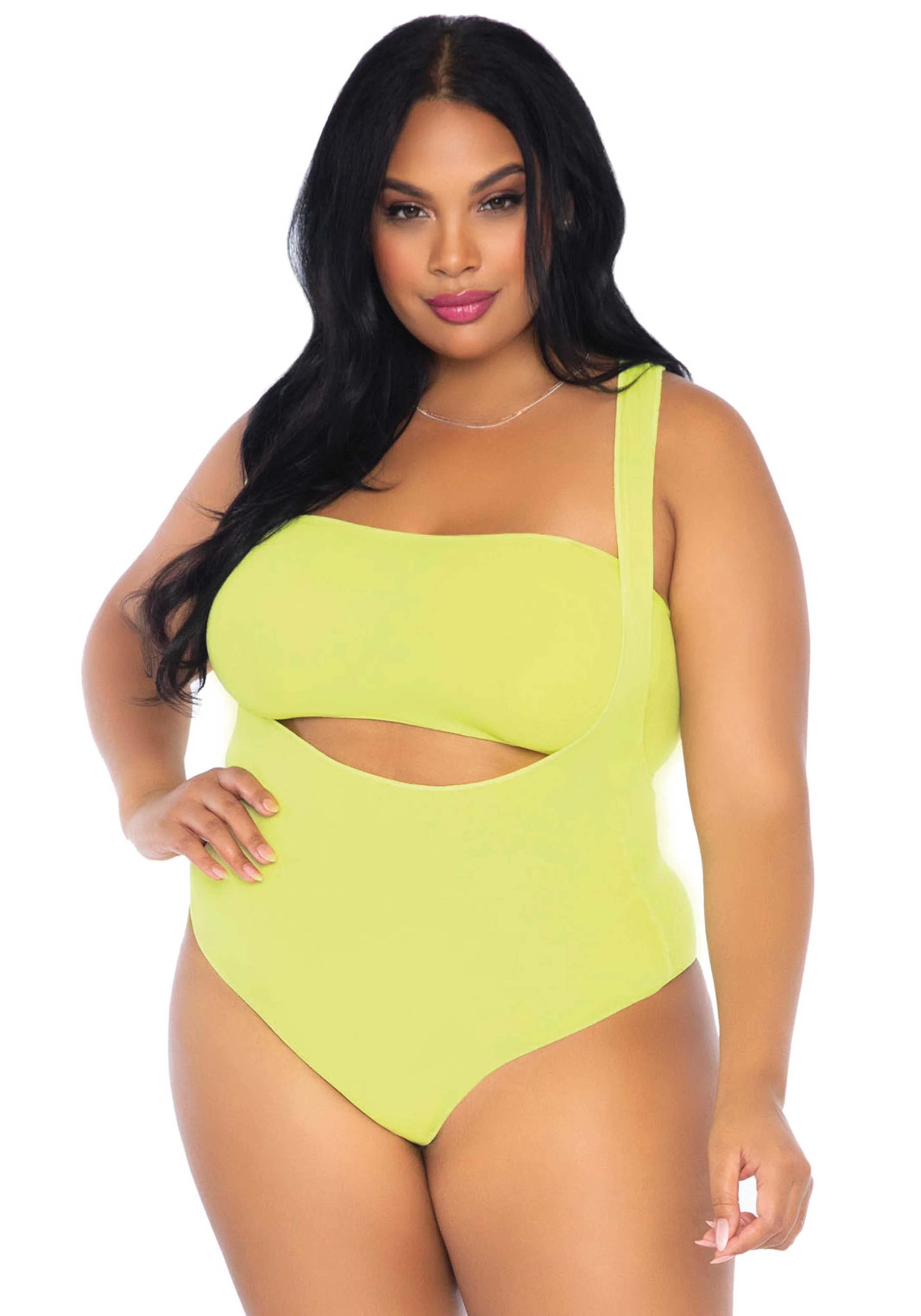 Plus Opaque Bandeau and Suspender Bodysuit - Image 2