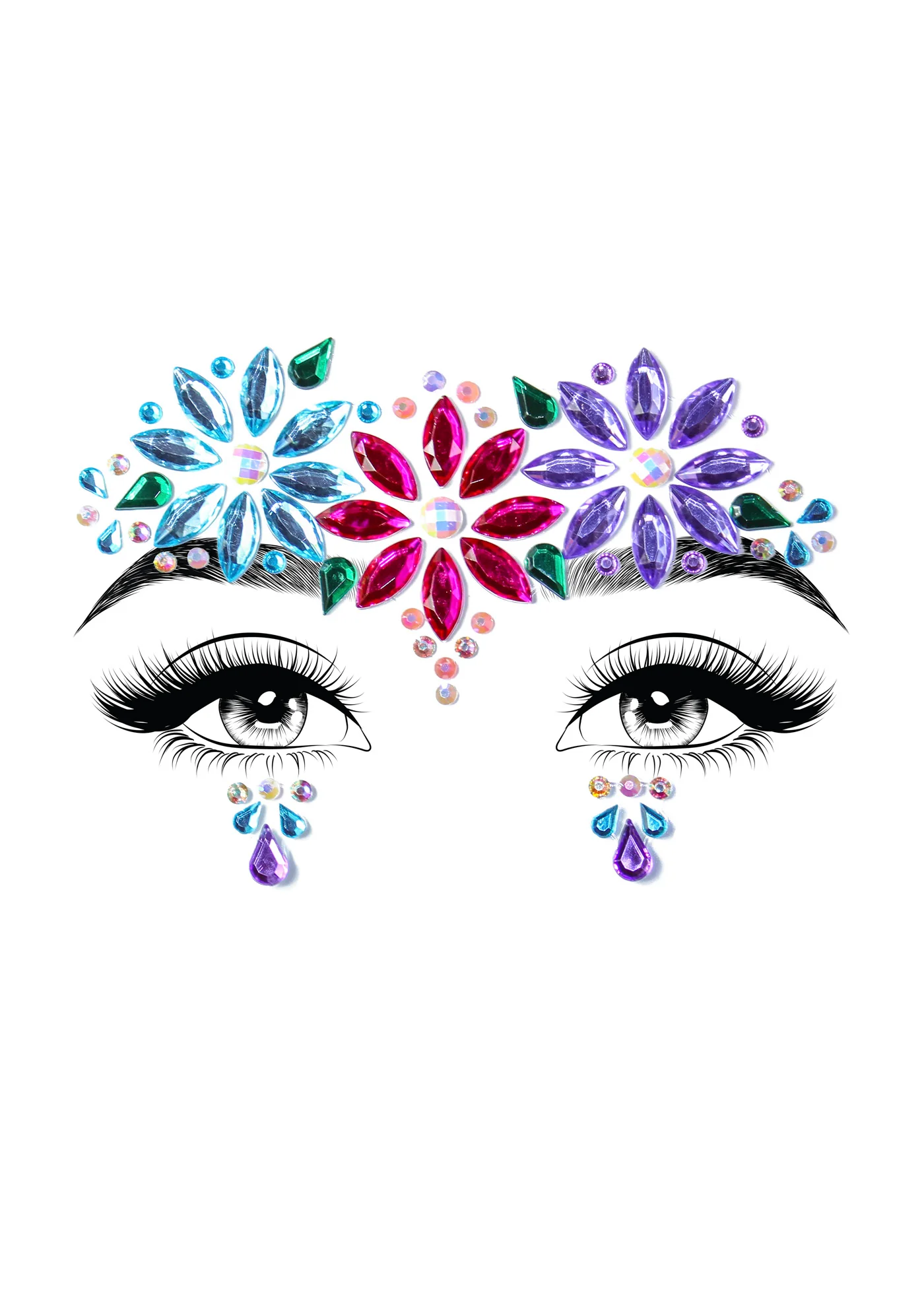 Dahlia Face Jewels Sticker